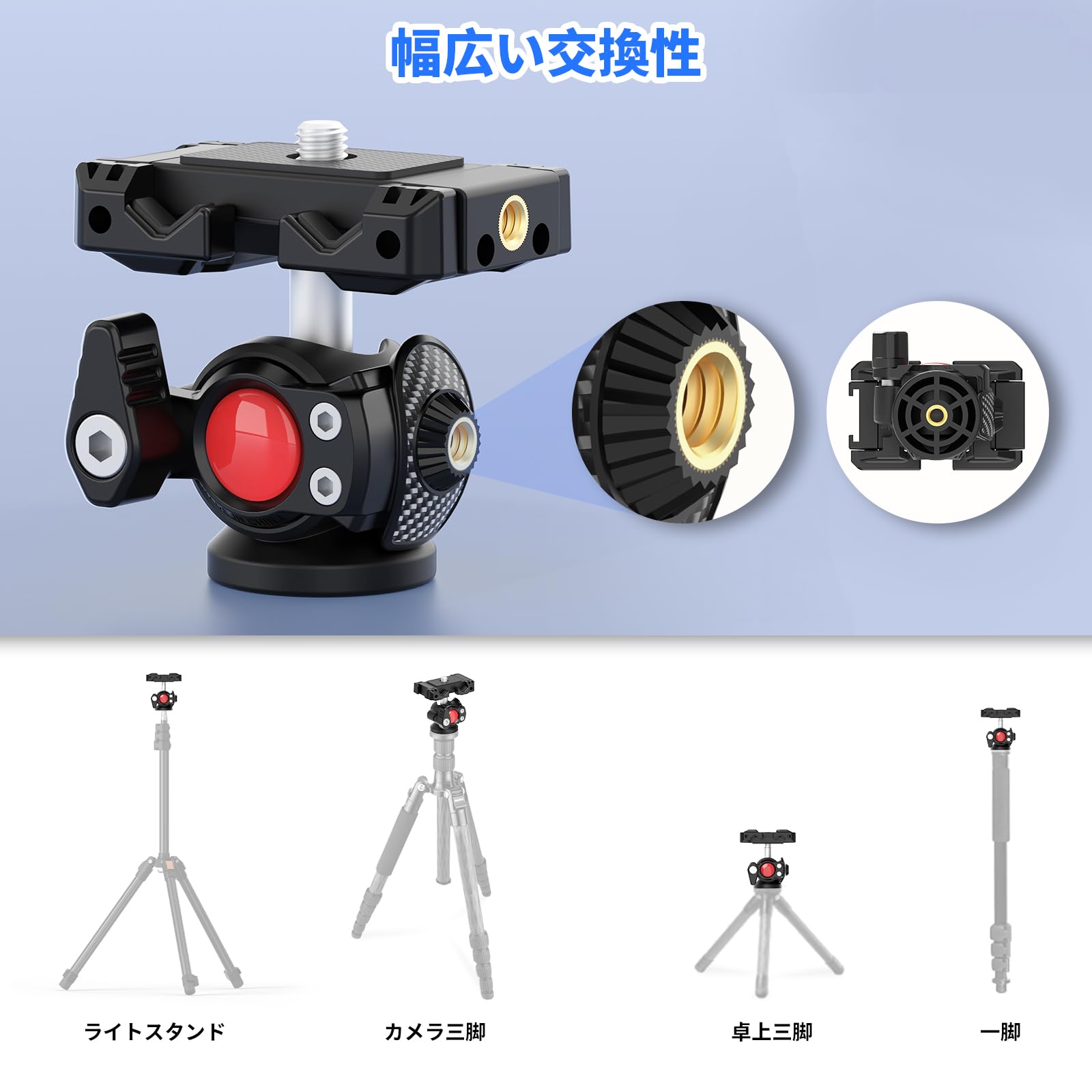 ball head雲台付 自撮り三脚　美品です Amazon | XXZU ボールヘッド 自由雲台 360°回転可能 ボール雲台 耐荷重